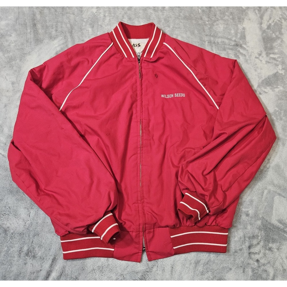 Vintage King Louie "Wilson Seeds" Full Zip Jacket Size XL